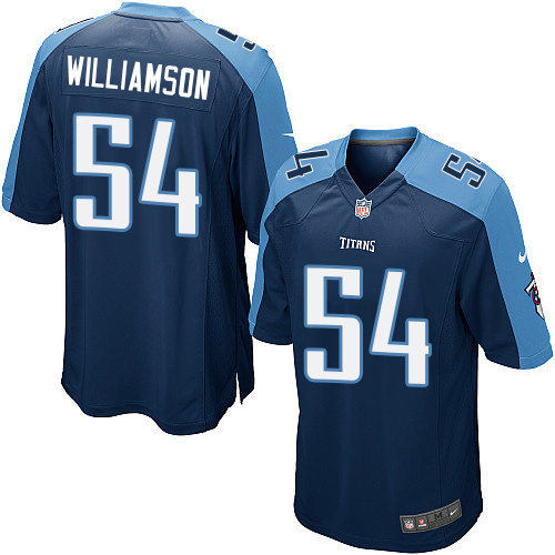 Men's Game Avery Williamson Nike Jersey Navy Blue Alternate - #54 NFL Tennessee Titans